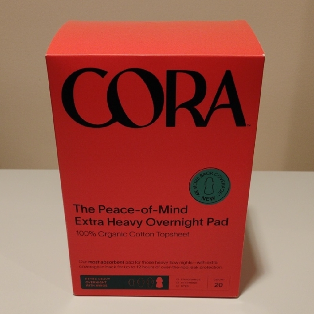 CORA Women’s Extra Heavy Overnight Pad - Coral
